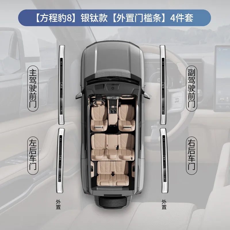 For BYD Leopard 8 Denza B8 Car Specialized Trunk Rear Guard Plate Sill Strip Protective Strip Welcome Pedal Auto Interior