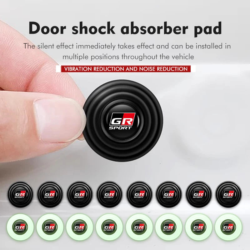 Car Logo Door Shock Absorbing Pad Sound Insulation Anti-collision Pad For Toyota Yaris Corolla Prius Auris CHR Land Cruiser RAV4