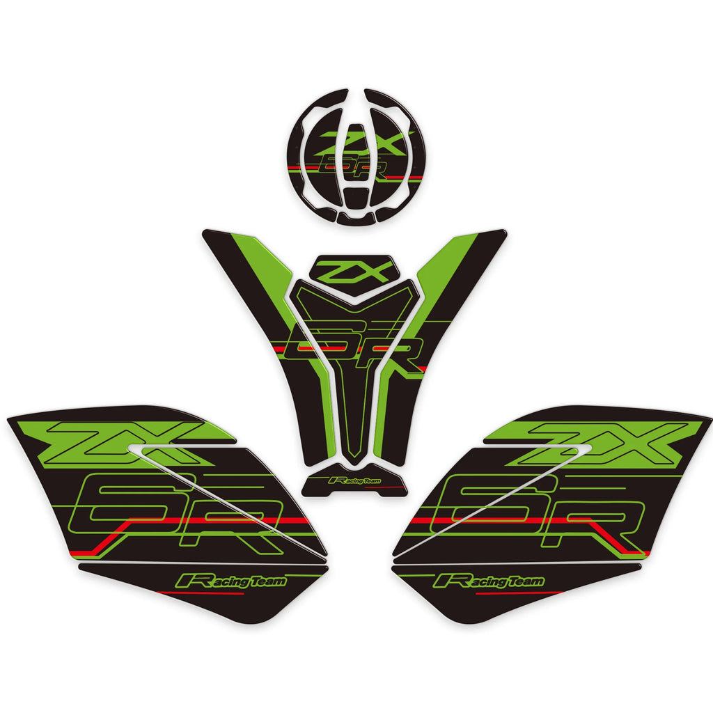 NEW fit kawasaki Ninja ZX6R ZX6R 3D Stickers Decals Tank Pad Gas Fuel Oil Cap Protector Front Face Fairing Fender