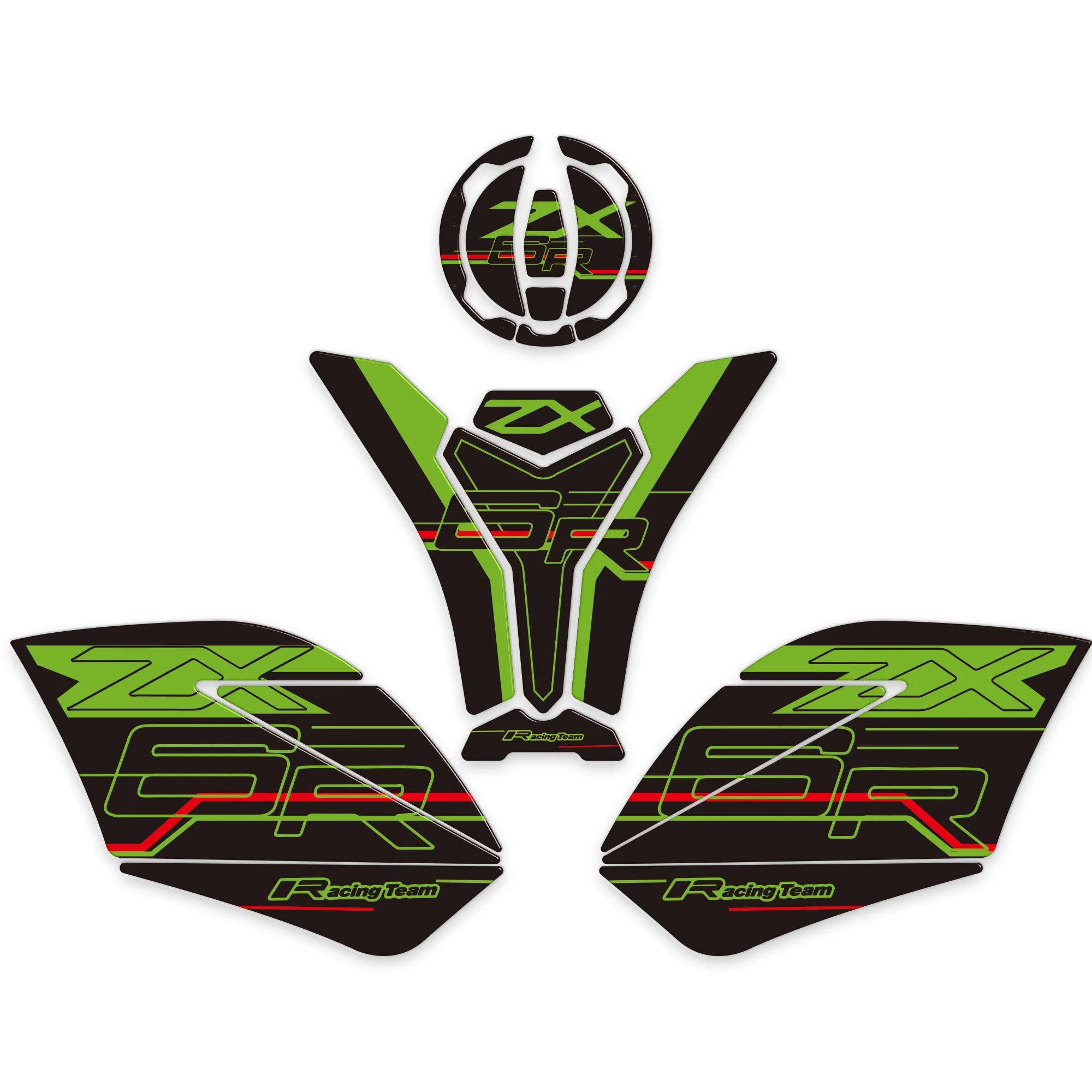 NEW fit kawasaki Ninja ZX6R ZX6R 3D Stickers Decals Tank Pad Gas Fuel Oil Cap Protector Front Face Fairing Fender