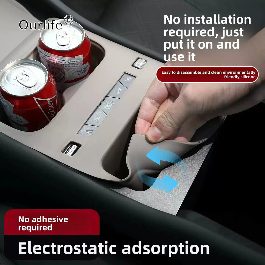 Center Console Silicone Pad,For BYD Atto 3 Evo Accessories 2026,Strong Anti-Slip Waterproof Splash-Proof Temperature-Resistant