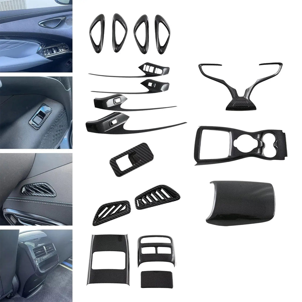 Car Interior Protection Accessory Black Carbon Fiber Easy to Mount Replacement Decorative Cover Stylish for Byd Seal Atto 4