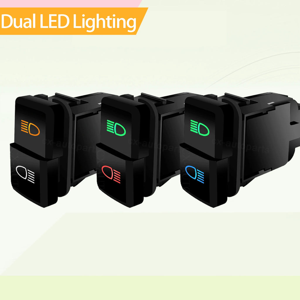 Customize 2-IN-1 Push Button Switch 12V 3A For Toyota FJ Land Cruiser Y61 Prado 120 LC100 4Runner Tacoma Hilux Switch 39x21mm
