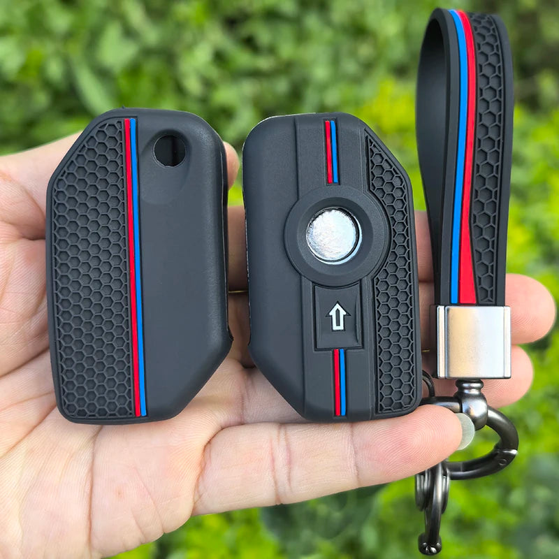 For BMW K 1600 B GT GTL R 1250 GS Adventure S1000 R XR 2021 2022 Silicone Remote Key Fob Keychain Ring Shell Case Cover Holder
