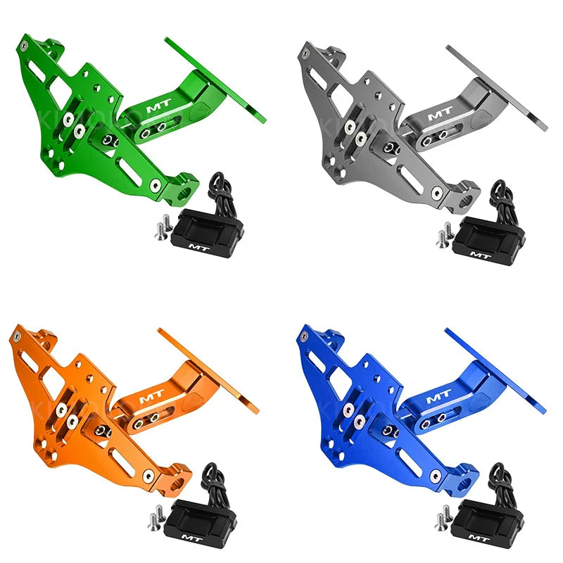 Motorbike Adjustable Durable Led Number MT Plate Holder Turn Signal Lights Universal Number Plate Holder For Yamaha MT 07 09 10
