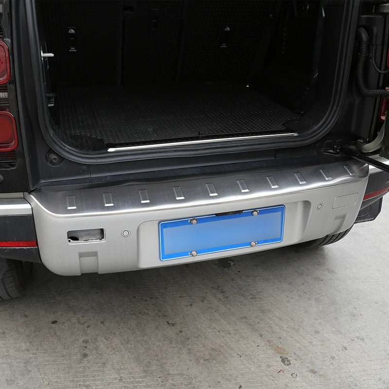 Stainless Steel For Land Rover Defender 110 2020-2024 External Rear Bumper Guard Plate Protect Cover Accessories Black and Silve