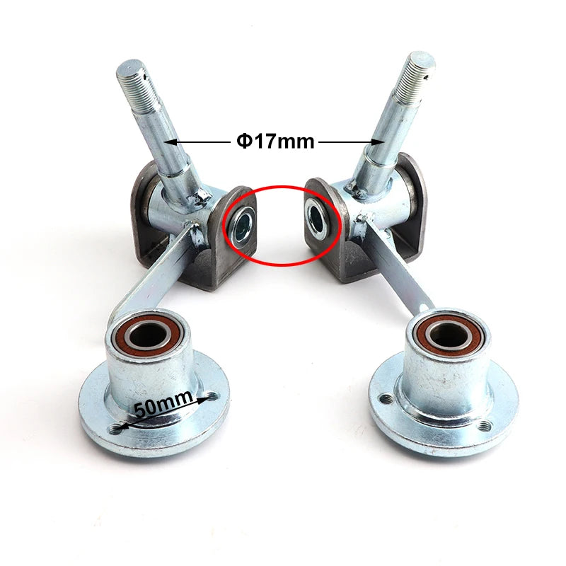 Front Wheel Knuckle Spindle 3 Stud Wheel Hub Kit For 5"/6" Tires DIY 110cc 168 200F Go Kart Buggy ATV UTV Quad Bike Parts