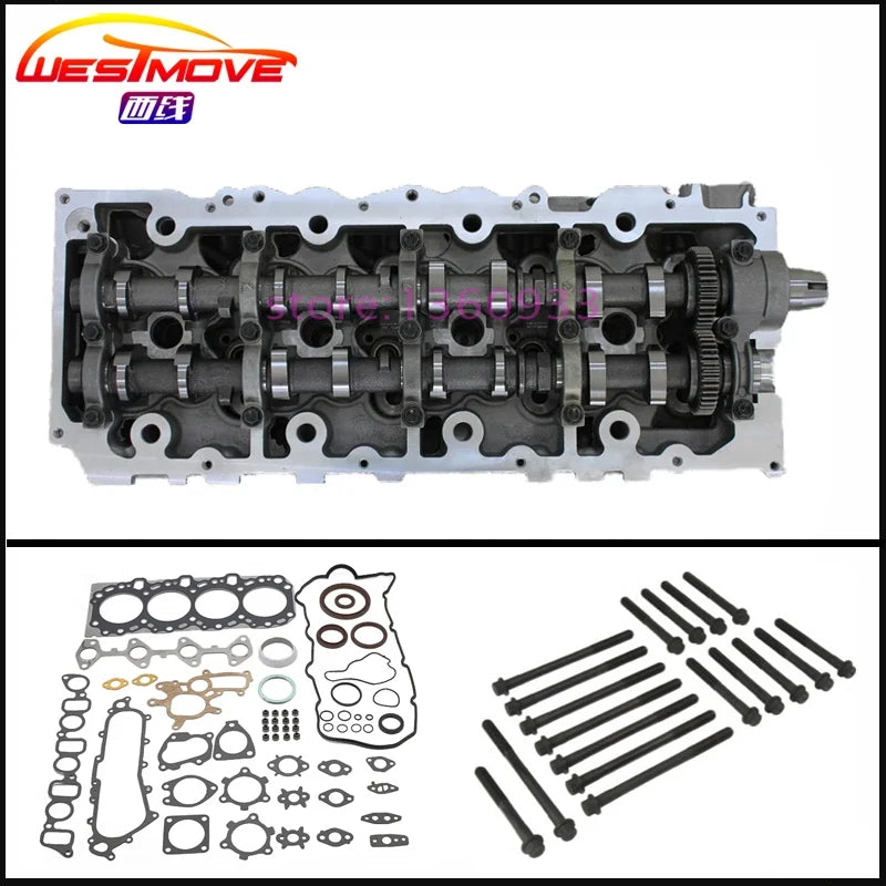 1KD 1KD-FTV رأس أسطوانة كامل مع طقم حشيات براغي لتويوتا لاندكروزر 90 120 دينا 150 هايلوكس فورتشنر 3.0 D-4D 16 فولت 00-