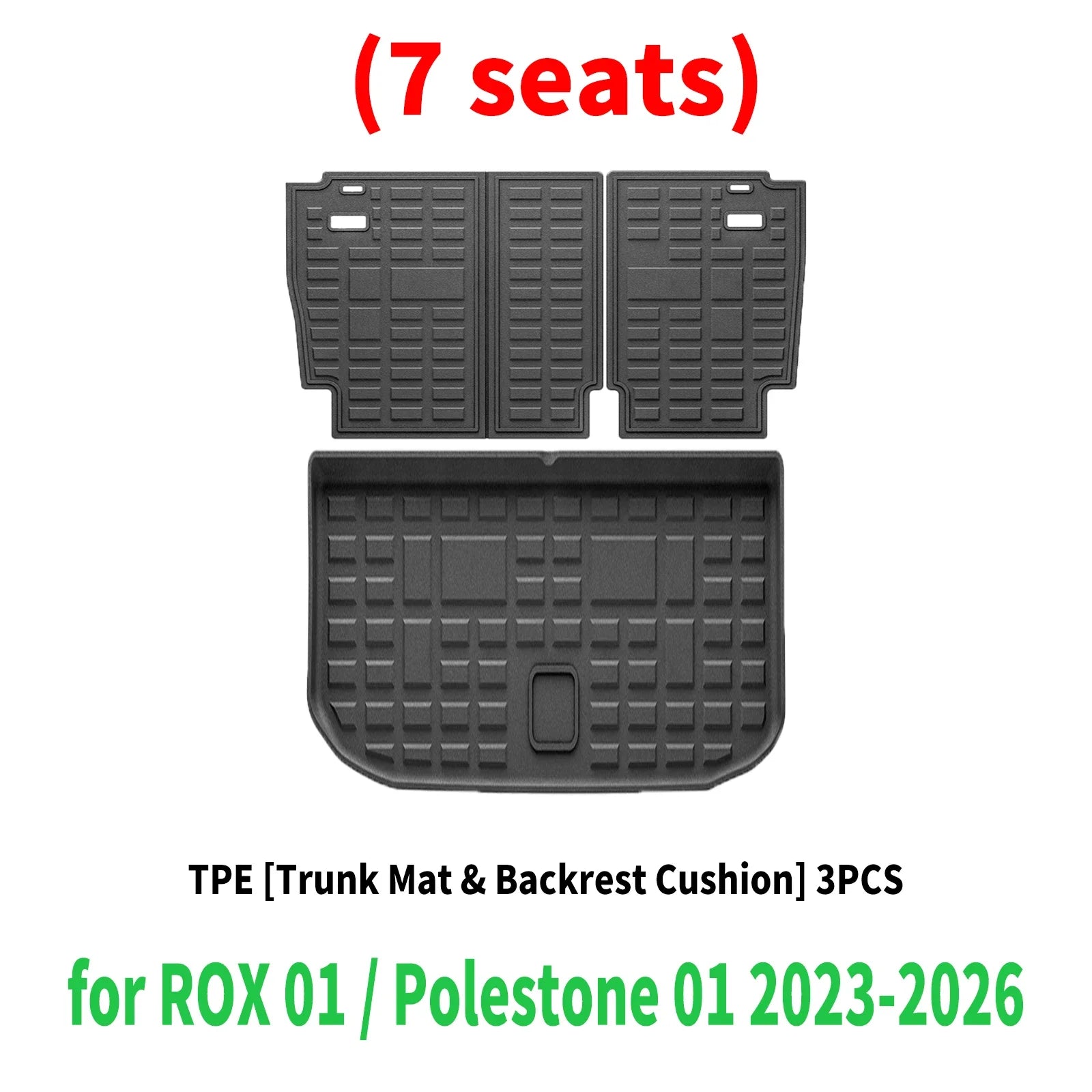 for ROX 01 / Polestone 01 2023 2024 2025 2026 TPE Rear Boot Mat with Seat Back Cover, Full Coverage, Easy Install