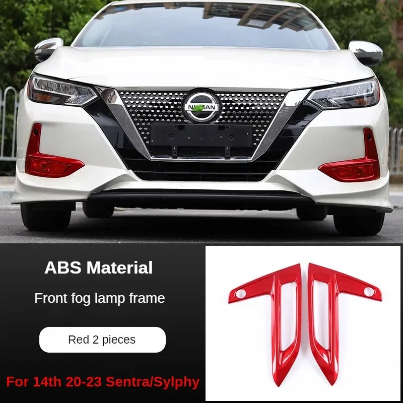 Car Styling Chrome ABS Plastic Front Rear Fog light Lamp Cover Trims Decoration For Nissan 14th 2020 2021 2022 23 Sentra Sylphy
