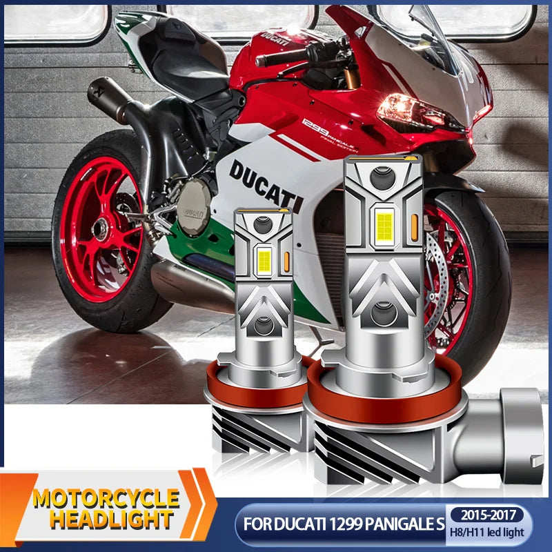 1/2Pcs Motorcycle 60W White 12000lm H8 H11 LED Headlight Bulbs 6500k CANbus For Ducati 1299 Panigale S 2015-2017 Accessories