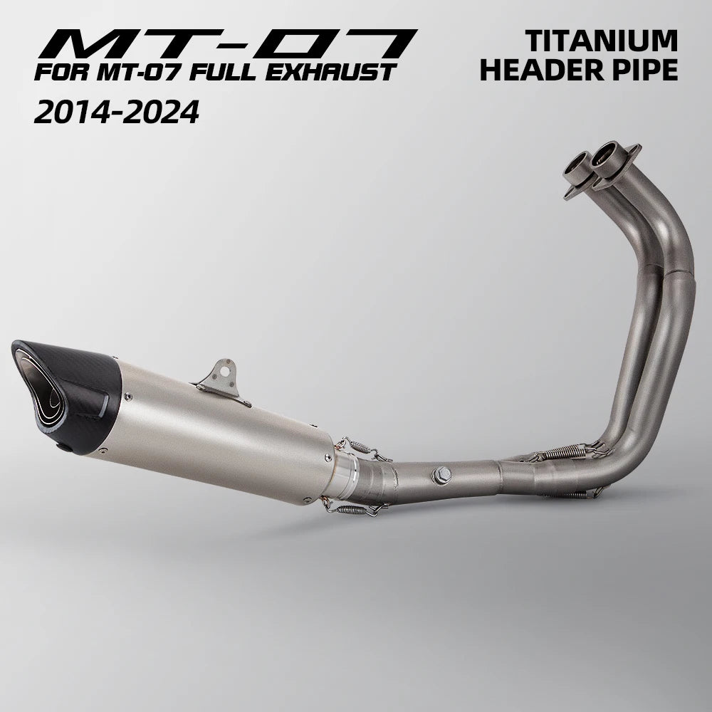 MT07 Exhaust System For Yamaha R7 MT-07 FZ07 XSR700 2014-2026 Motorcycle Escape Kit Street Bike Manifold Muffler with DB Killer