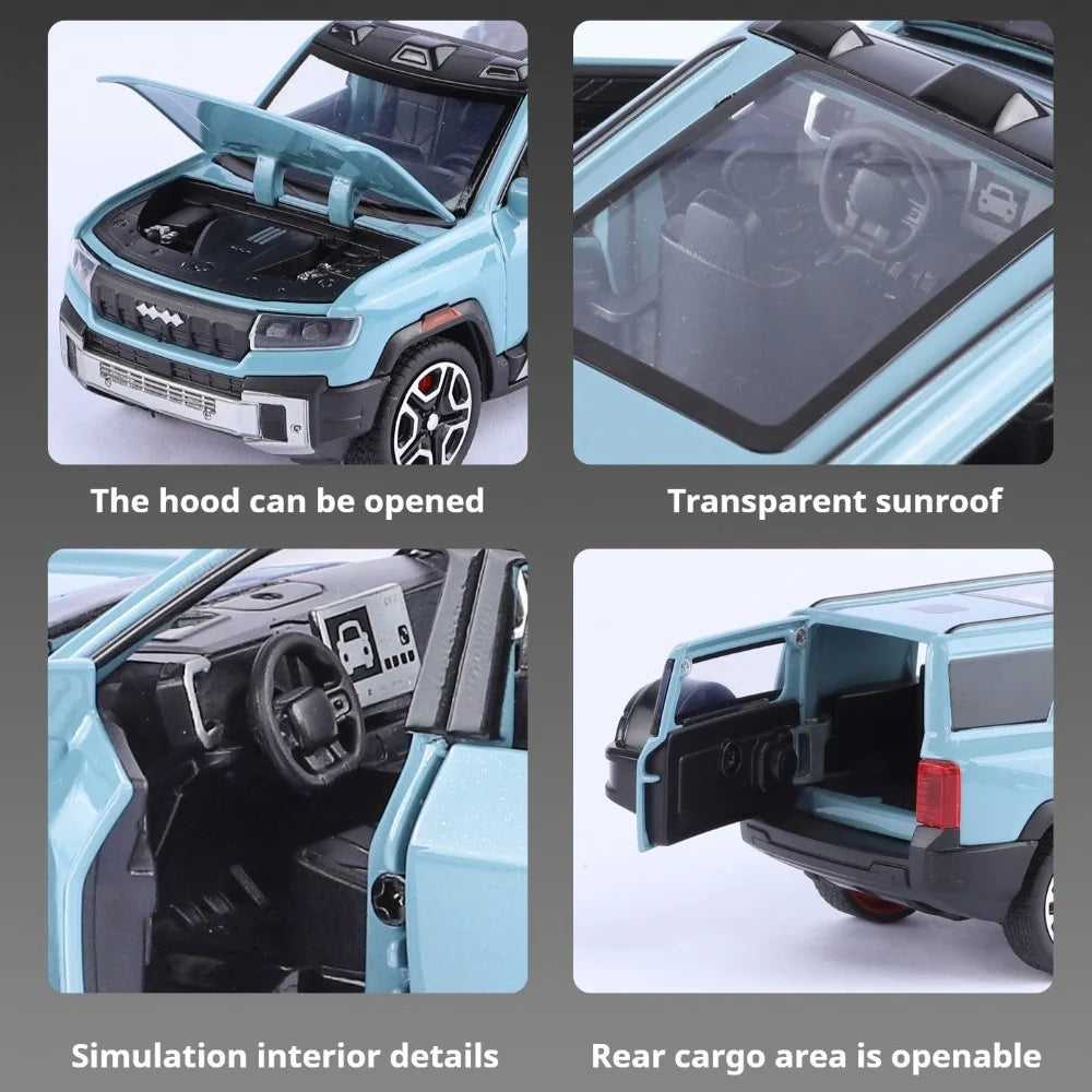 1:32 BYD Leopard 8 Yangwang U9 Diecast Alloy Model Toys Car Doors Can Be Opened Rear Wheel Return Force Vehice Fashion Ornaments