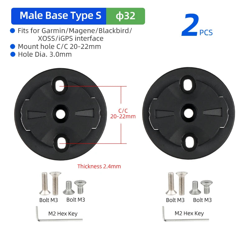 Bicycle Speedometer Mount Bracket Fixed Base Accessories for Garmin Bike Front Light Convex Male Buckle Replacement Repair Parts