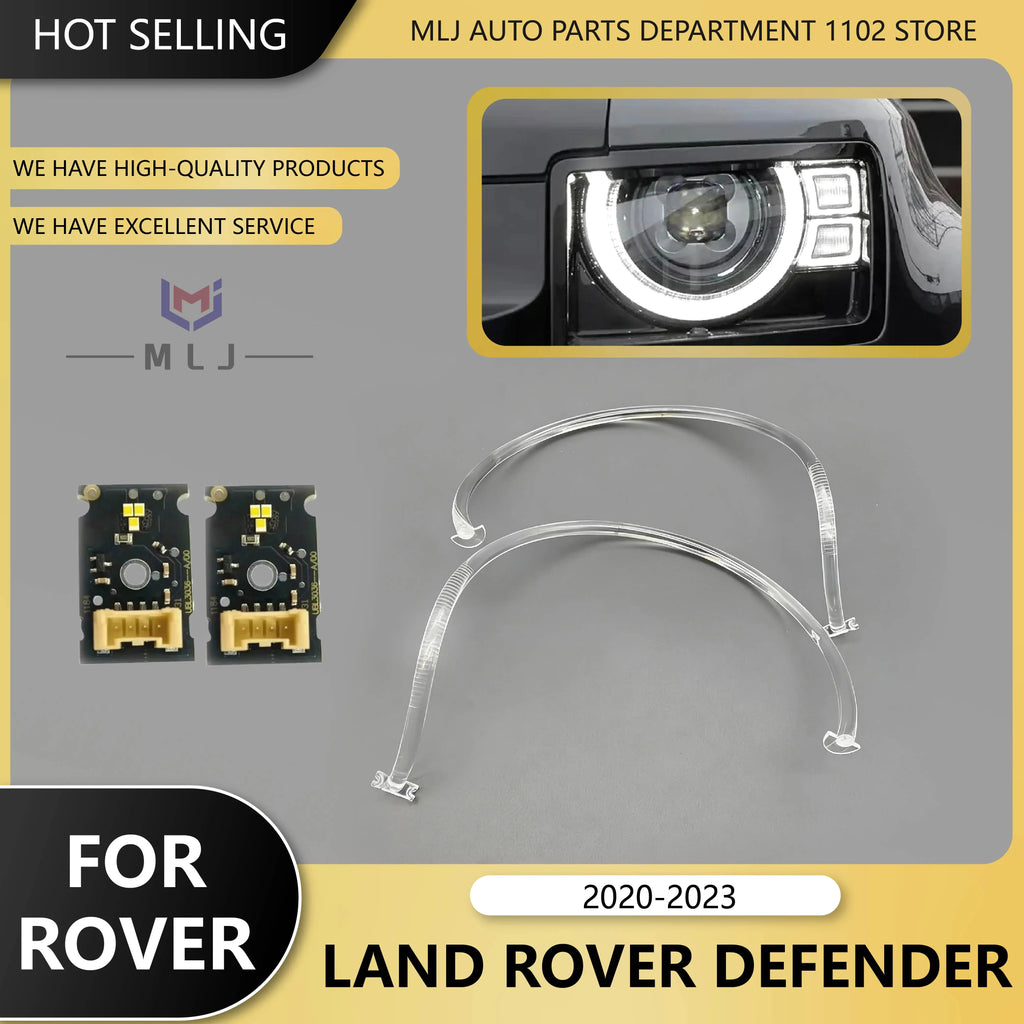 Superbright White Lightsource Car Headlight DRL Chips Light Guide Tube Strip Repair Parts For Land Rover Defender 2021 2022 2023