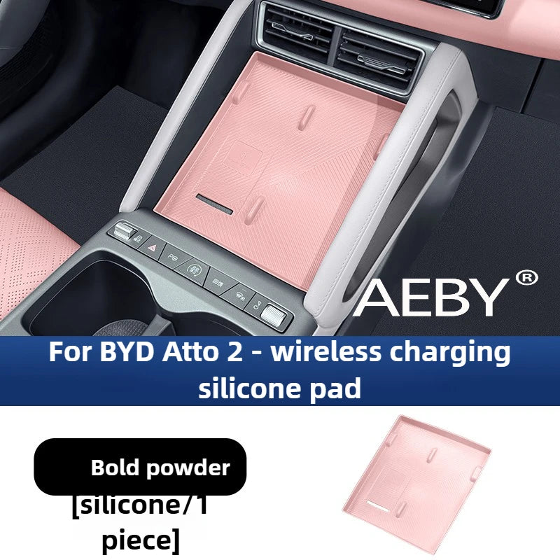 AEBY For BYD Atto 2 Smart Driving Edition 2024-2025 Wireless Charger Anti-Slip Mat, Silicone Anti-Slip Mat & Protector,interior
