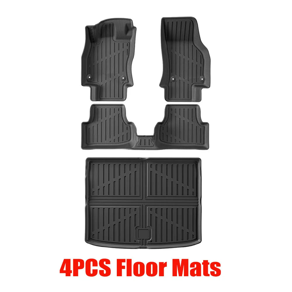 For Audi A3 Sportsback 2024 2025 TPE Floor Mats and Trunk Mats, 3D Waterproof Anti-Slip Backrest Mats (Not for Limousine Models)