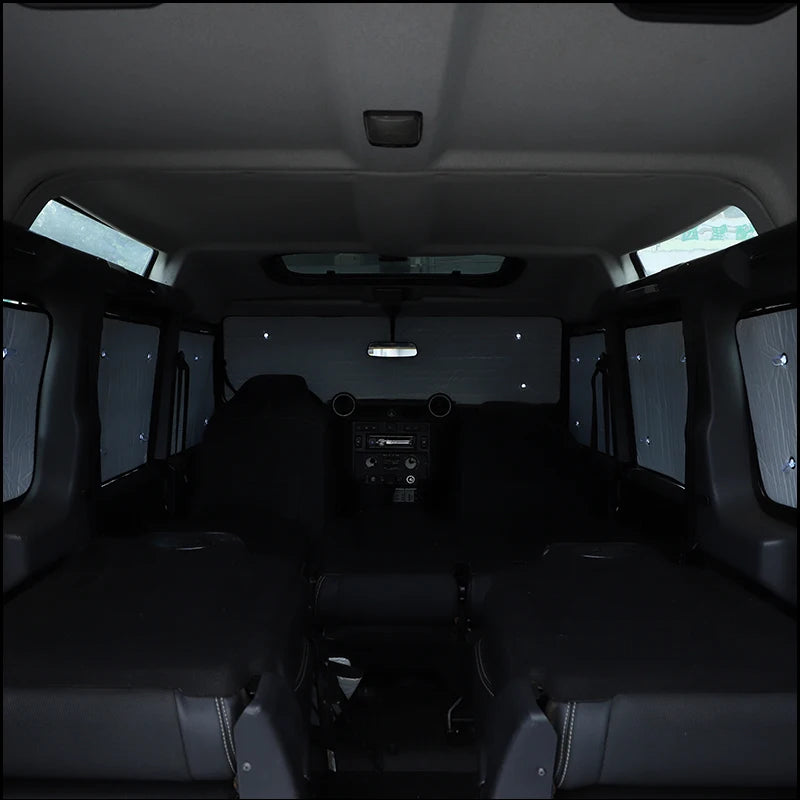 For Land Rover Defender 110 2004-2018 10Pcs Complete Window Sun Shade Kit Aluminium Foil UV Protection Full Set