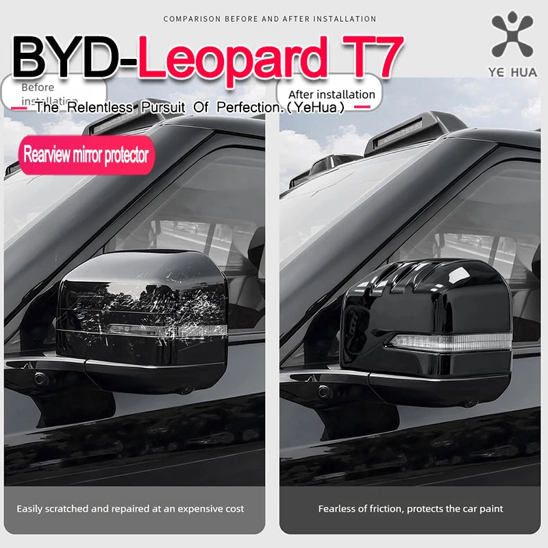 For BYD 2025-26 Formula Leopard 7 Rearview Mirror Protective Cover ABS Anti Scratch Collision Appearance Decorative Reverse Mirr