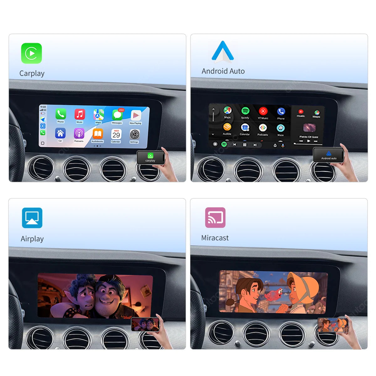 12.3 Inch Linux Carplay Multimedia Screen For Mercedes Benz E Class W213 NTG5.5 Wireless CarPlay Android Auto