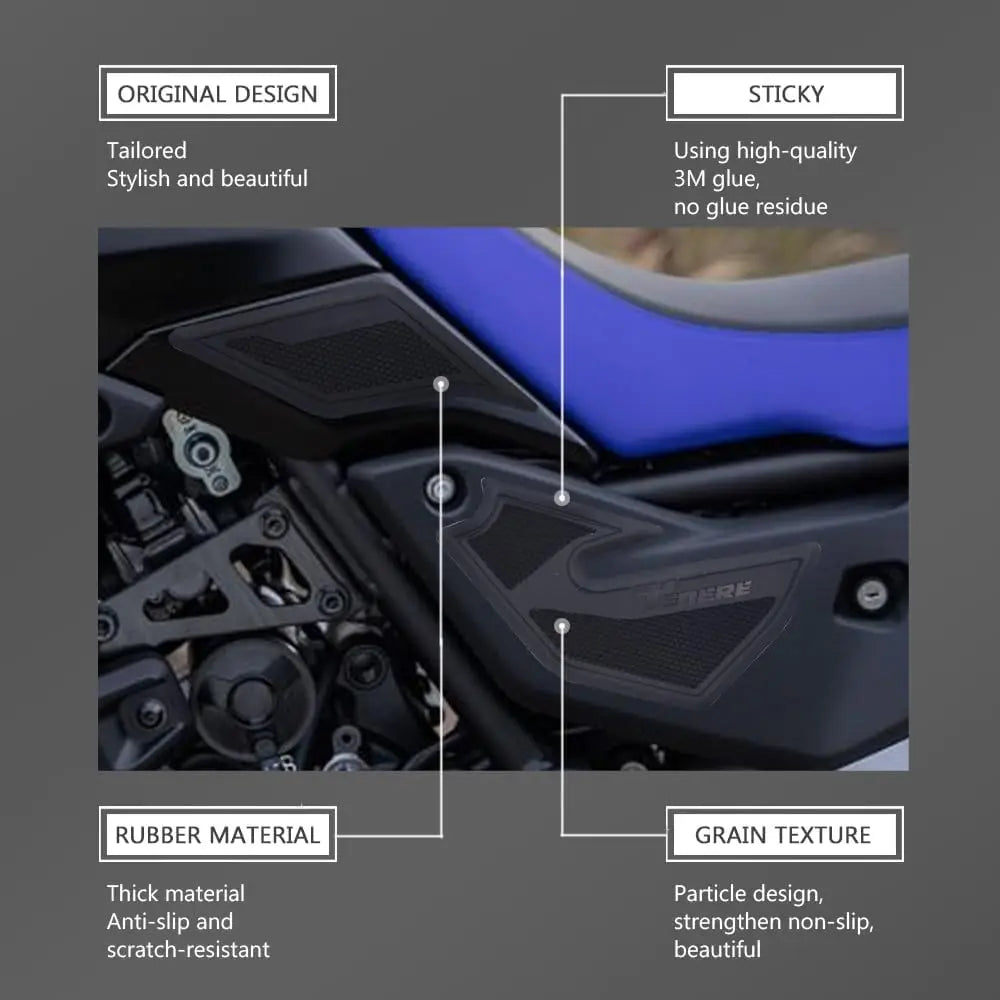Motorcycle Tank Grips Traction Pads Anti Slip Gas Knee Side Fuel Tank Protector Sticker for YAMAHA Tenere 700 Rally 35kW 2025