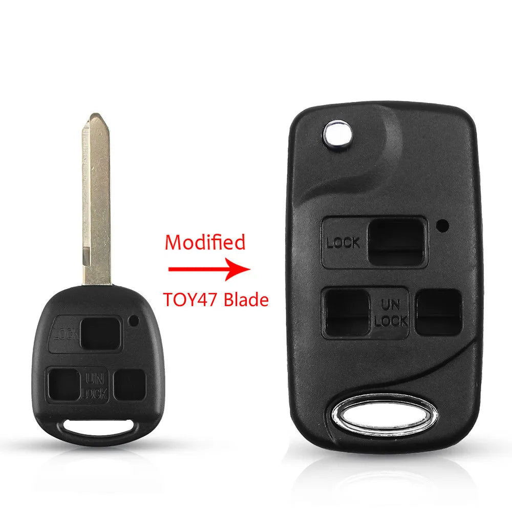 KEYYOU Modified Flip 2/3 Button Remote Key Shell Case For Toyota RAV4 Avalon Prado Tarago Camry Tarago For Lexus Es Rx Lx Gs Key