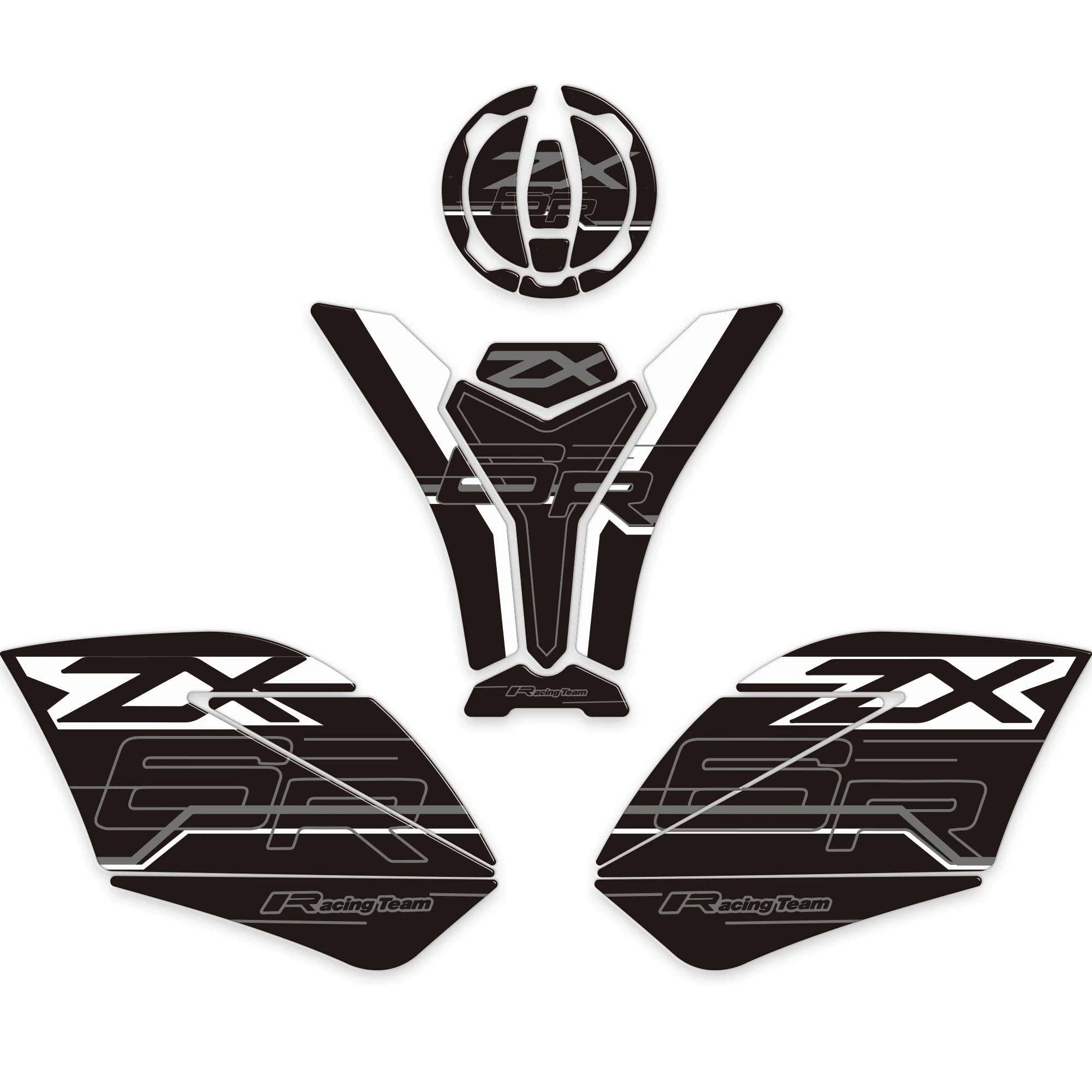NEW fit kawasaki Ninja ZX6R ZX6R 3D Stickers Decals Tank Pad Gas Fuel Oil Cap Protector Front Face Fairing Fender