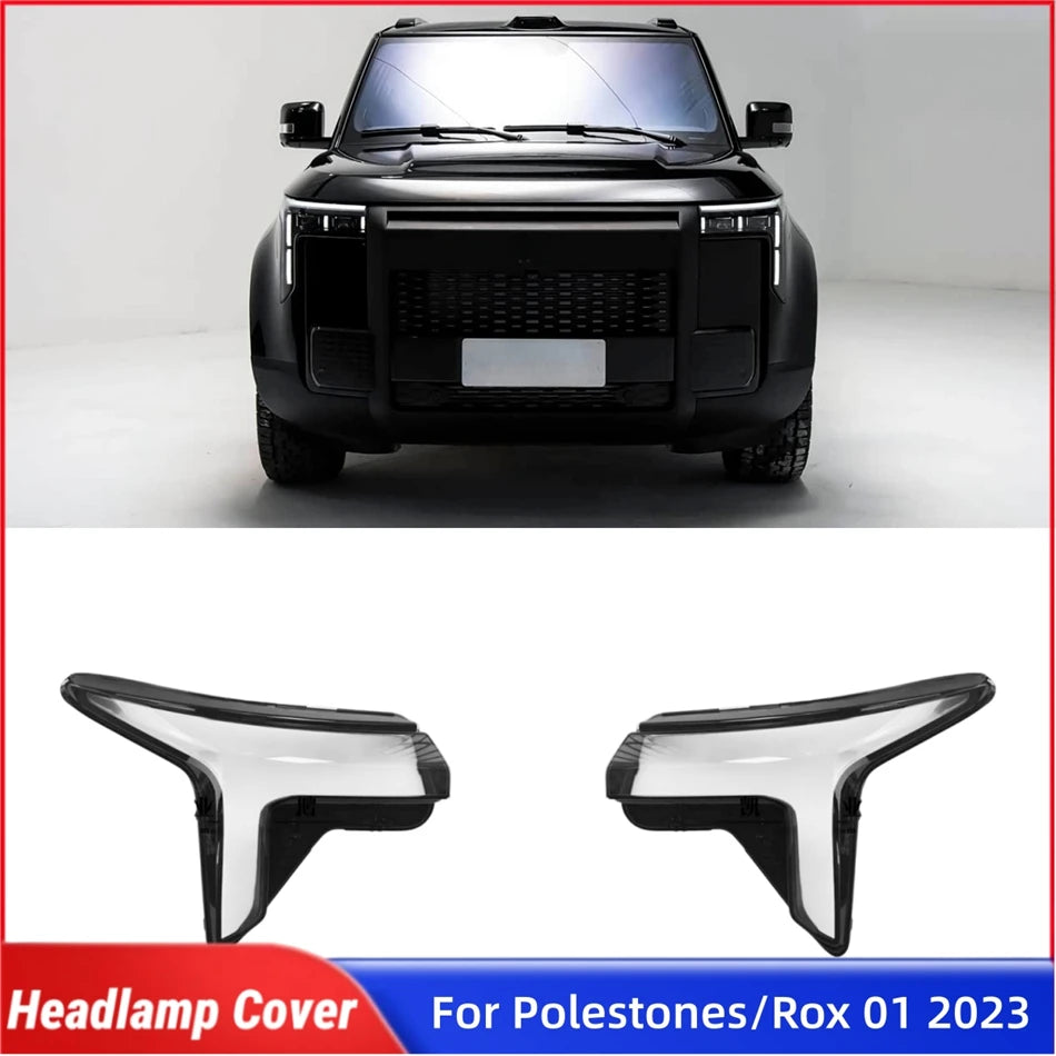 For Polestones / Rox 01 2023 Car Acccessories Front Headlamp Cover Glass Headlight Car Front Headlight Lens Cover Lights Shell
