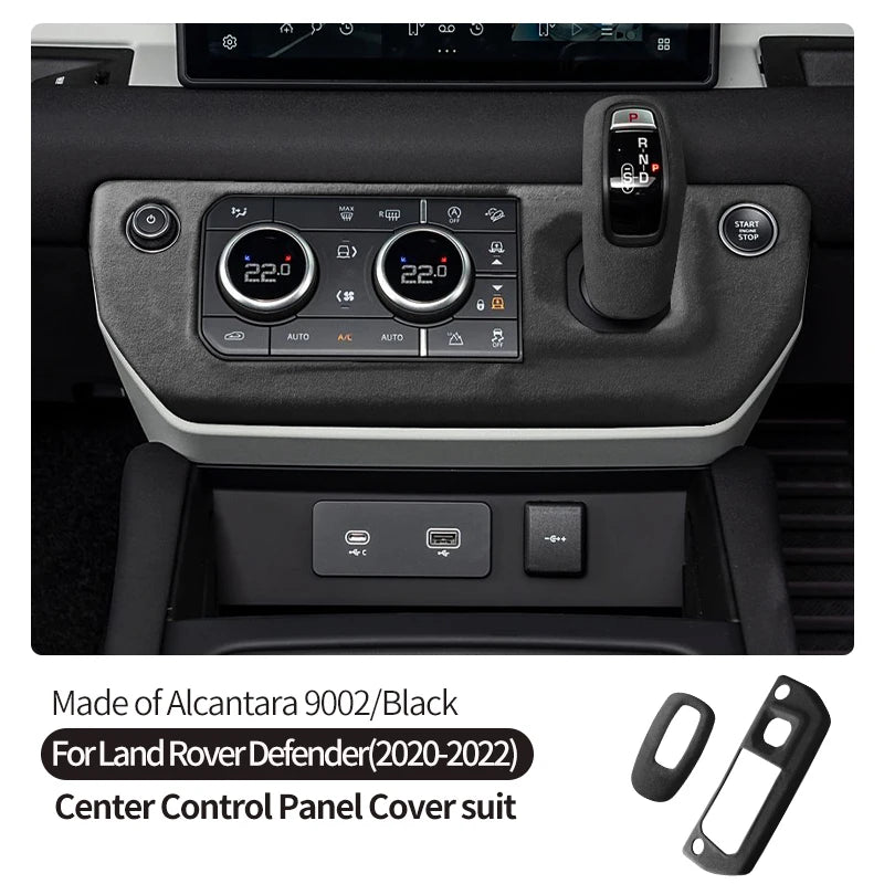 Made of Alcantara Suede Interior Central Gear Lever Console Lid Sheath Shell Cover For Land Rover DEFENDER 2020-2022 Accessories