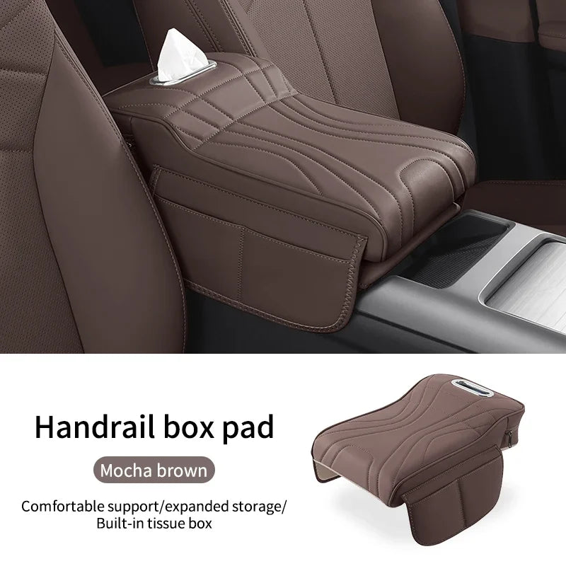 Center Thicken Armrest Box For Rox 01 Polestones 01 2023 2024 Protective Cover Height Pad Tissue Box Storage Car Armrest Pad