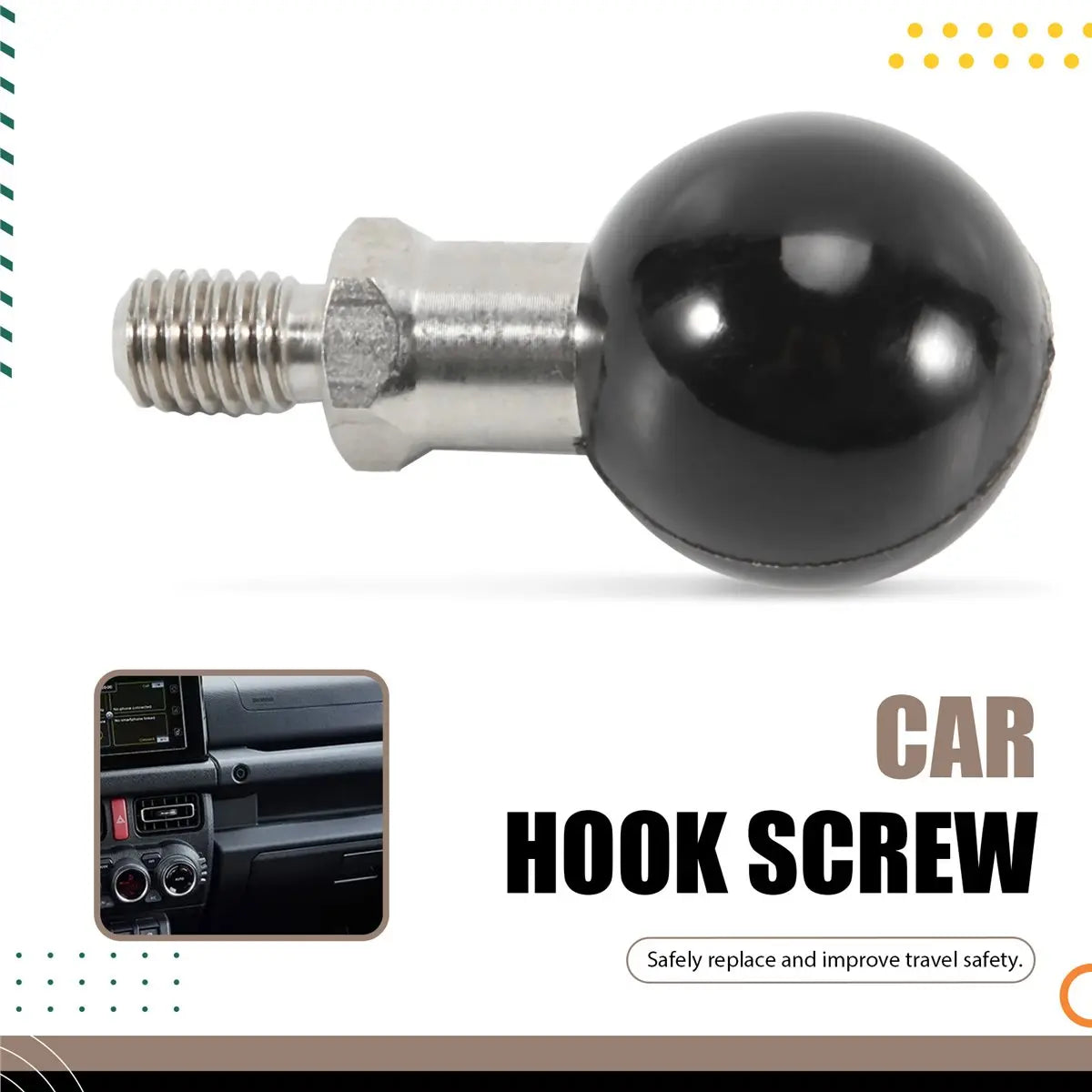 #59M Automotive Parts & Accessories,Car Copilot Dashboard Hook Screw for Suzuki Jimny JB64 JB74 2019-2022 (Black)