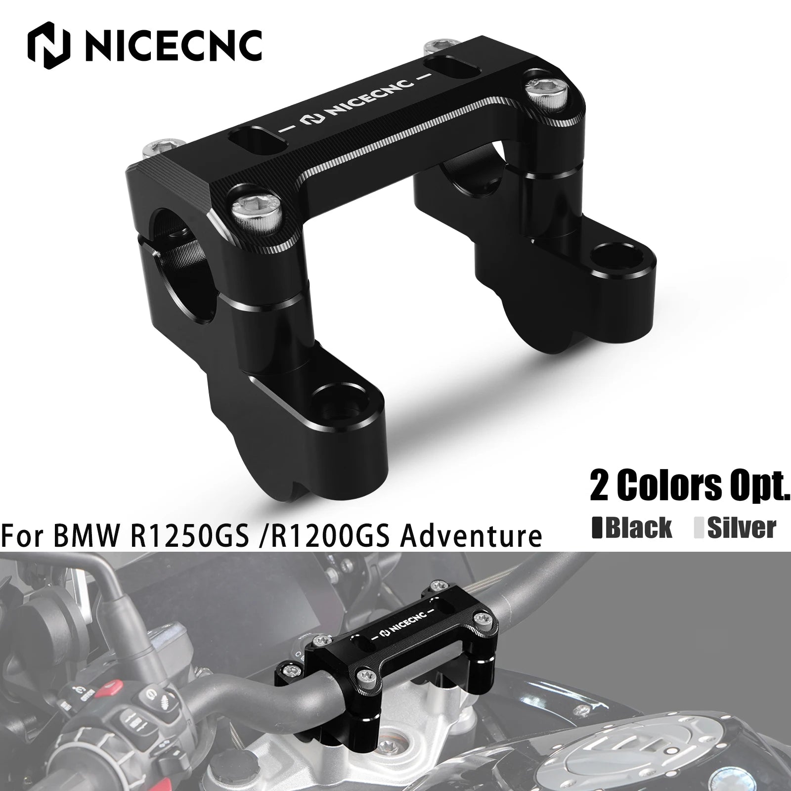 For BMW R1250GS R1200GS GSA Handlebar Riser 45MM R 1250 GS R1250GS Adventure 2019-2023 R 1200 GS R1200GS Adventure 2014-2018