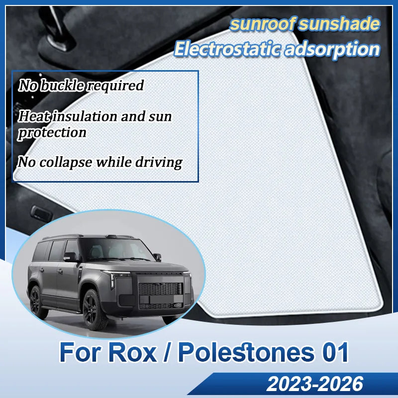 For Rox Polestones 01 2023 2024 2025 2026 Electrostatic Adsorption Sun Visors Roof Sunshade Sun Protection Interior Accessories
