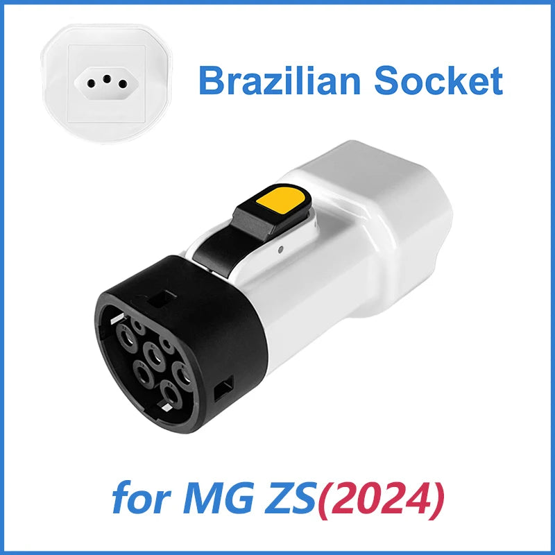 EVqiaoyi Type2 V2L Discharger for BYD MG Vehicle-to-Load Descarregador Descarga Adapter with Brazilian Socket for Camping