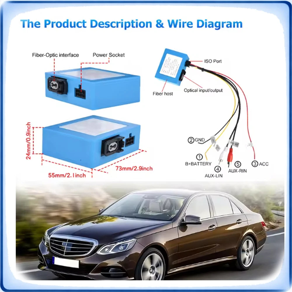MOST Fiber Optic Decoder Box for Mercedes Benz BMW Audi Porsche ML GL R CLS E SLK S CL W211 W220 Audio System