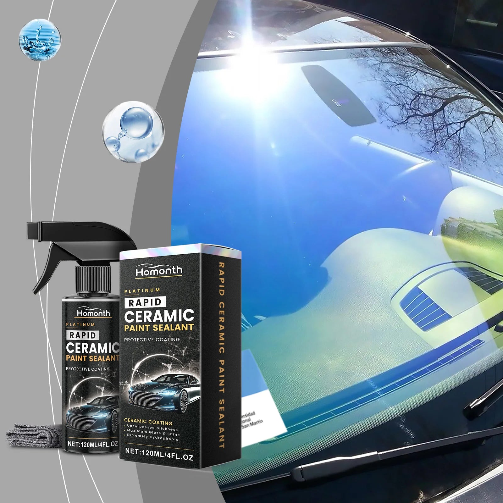 Platinum Ceramic Car Coating Spray Rapid Paint High Gloss Glass Rain Repellent Acid Rain Protect Auto Exterior Detail Care Spray