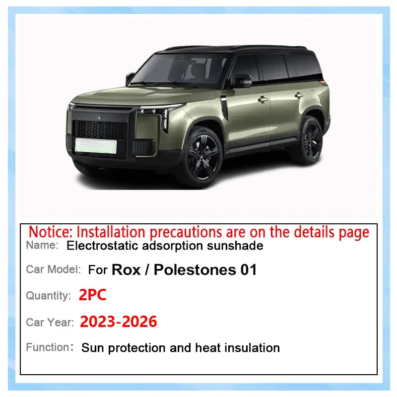 Car Sunshades Fit For Rox Polestones 01 Accessories 2023 2024 2025 2026 Anti UV Sunshade Panoramic Sunroof Heat Insulation Tools