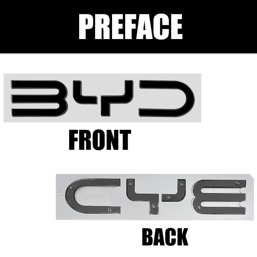 Car Styling Front Hood Bonnet Rear Trunk Cover Sticker Decor For BYD Atto 3 Yuan Plus Song Plus Seal Seagull Dolphin Sealion