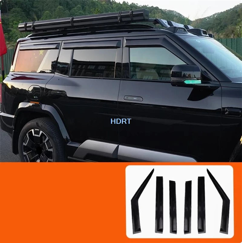 Car Styling Window Visor Protector Sun Rain Shelter Weather Shield Auto External Accessories For BYD Formula Leopard 8 2025 +