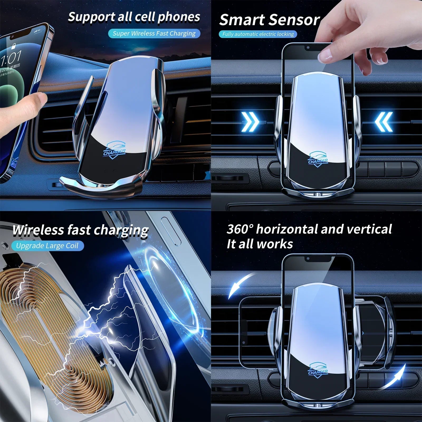 for Polestone 01 Rox 01 Car Phone Holder Screen Fixed Navigation Bracket Base Wireless Charging