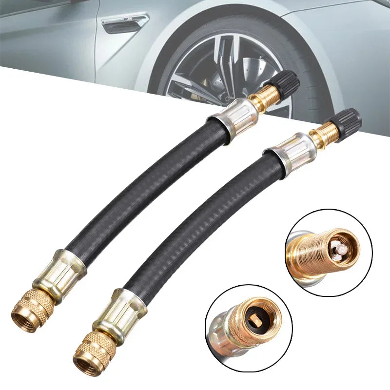 1Pcs Flexible Rubber Tyre Valve Extension 210mm - Twin Wheel Lorry Van Bus Adapter Car Accessories Bike Accessories
