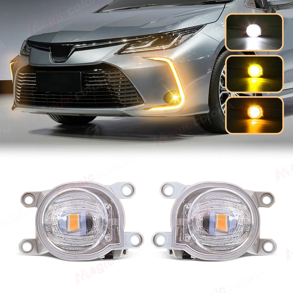 Car Fog Lamp Assembly For Toyota CHR Levin Corolla L XLE Hatchback Yaris Fortuner Hilux Revo 2019 2020 2021 2022 Headlight White