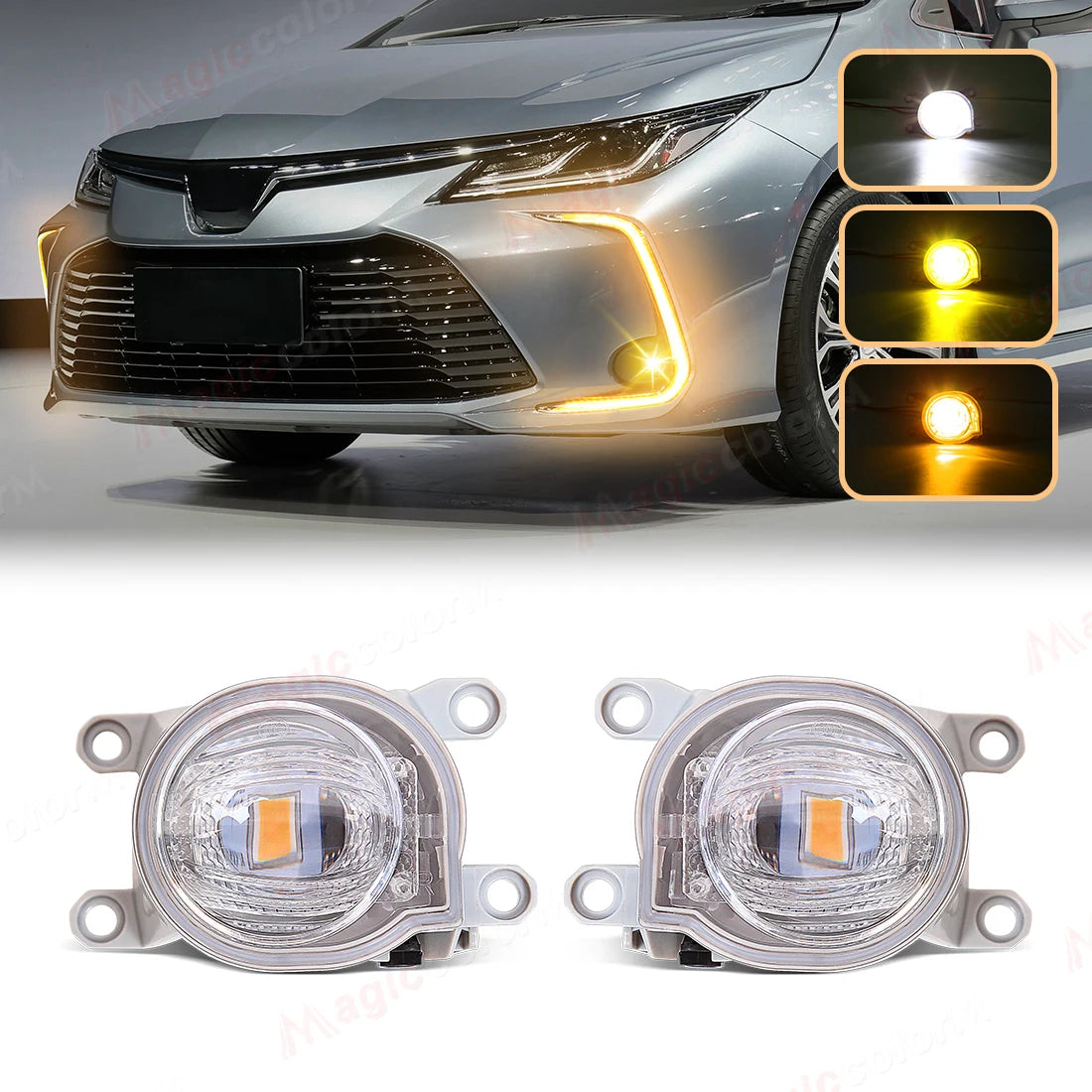 Car Fog Lamp Assembly For Toyota CHR Levin Corolla L XLE Hatchback Yaris Fortuner Hilux Revo 2019 2020 2021 2022 Headlight White