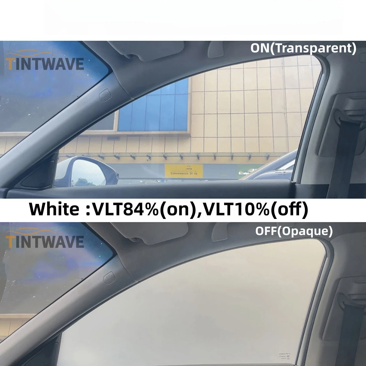 TINTWAVE 4PCS White Smart Tint PDLC Car Film 12V Remote Control High Transparency Privacy Tint Kit
