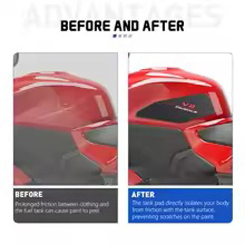 For Motorcycle Side/Top Tank Pad For Ducati Panigale V2/S  2025+ Rubber Non-slip Sticker Fuel Tank Anti Scratch Decal Sticker