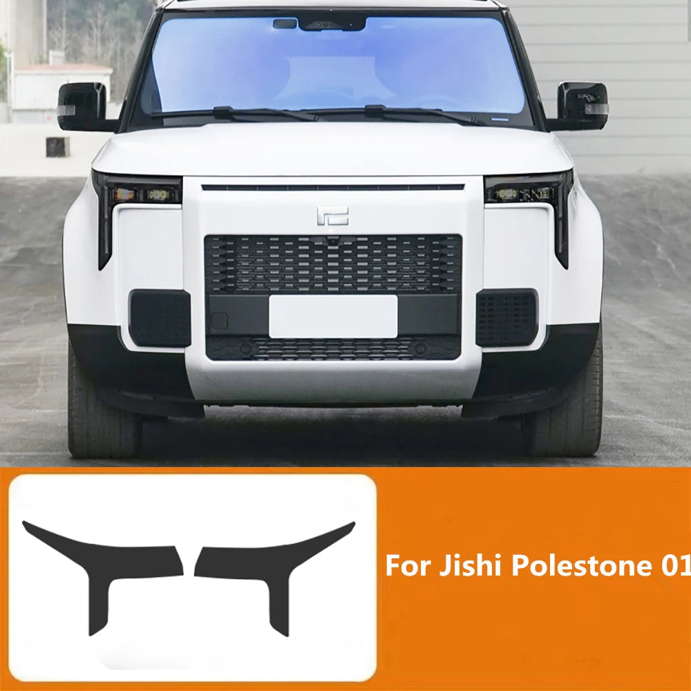 Car Smoked Black Headlight Film Modified TPU Front Headlight Color Protective Film Parts For BAIC JISHI Polestone 01 Rox 01