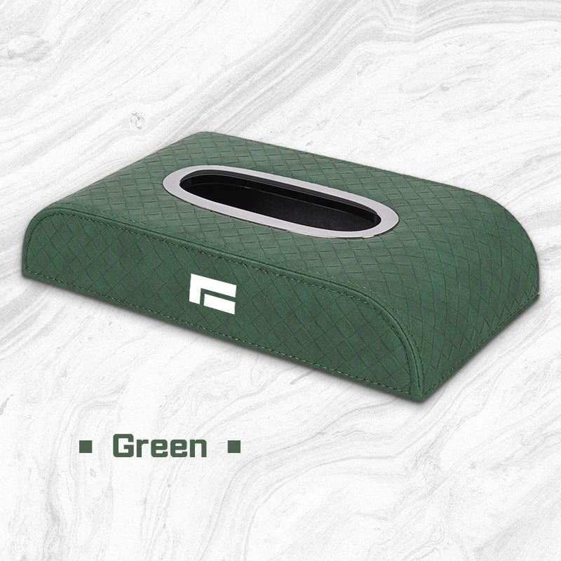 For BAIC Jishi Polestone 01 Rox 01 2023 2024 2025 Car Armrest Tissue Box Plaid Leather Napkin Paper Case Storage Bag Accessories