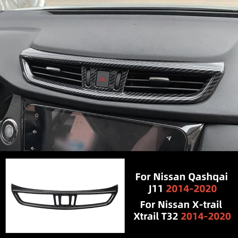 غطاء فتحة تهوية مكيف هواء لوحة قيادة السيارة لنيسان قاشقاي J11 إكستريل T32 2014-2020