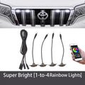 4Pcs 6Pcs Front Grille LED Lights For Toyota Land Cruiser Prado 150 120 Amber DRL Daytime Running Warning Grill Lamps