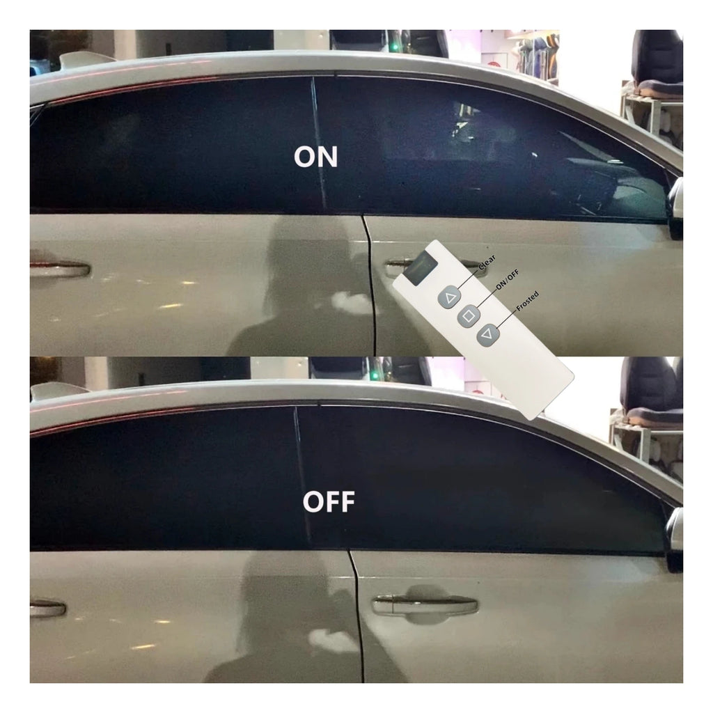 TINTWAVE Deep Black Smart Tint for Car Windows PDLC Smart Film 12V Electric Window Tint Remote Control Privacy Heat UV 2PCS Kit